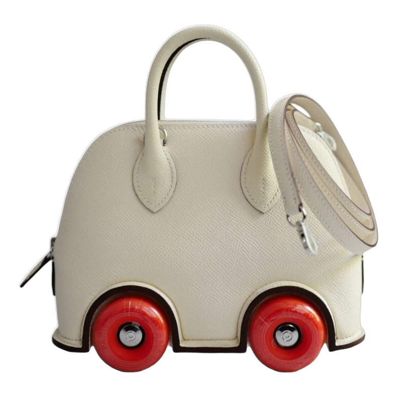 Hermès Bolide on wheels — Craie Epsom · lacquered wheels